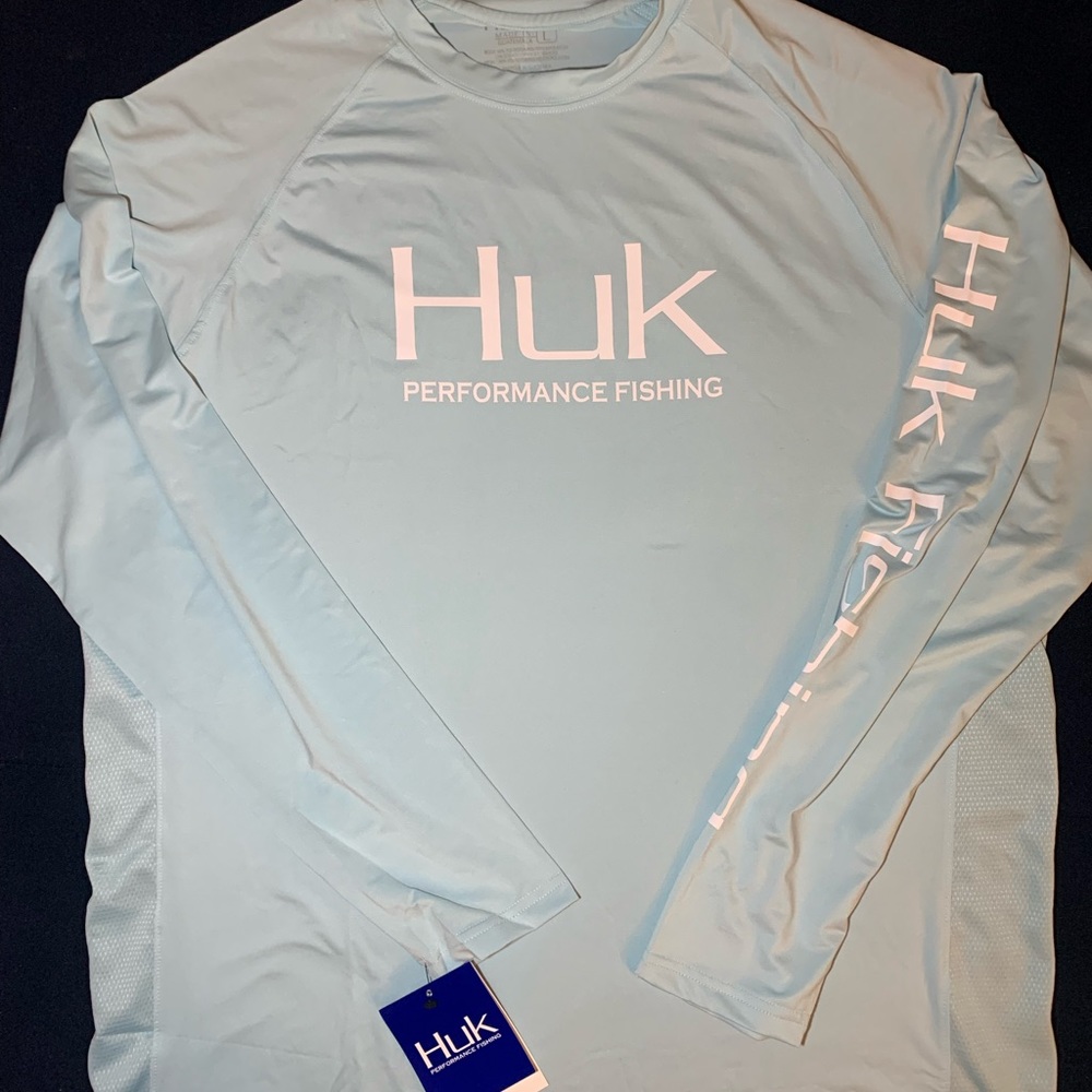 Men's Fishing Shirt Solid Light Blue Color